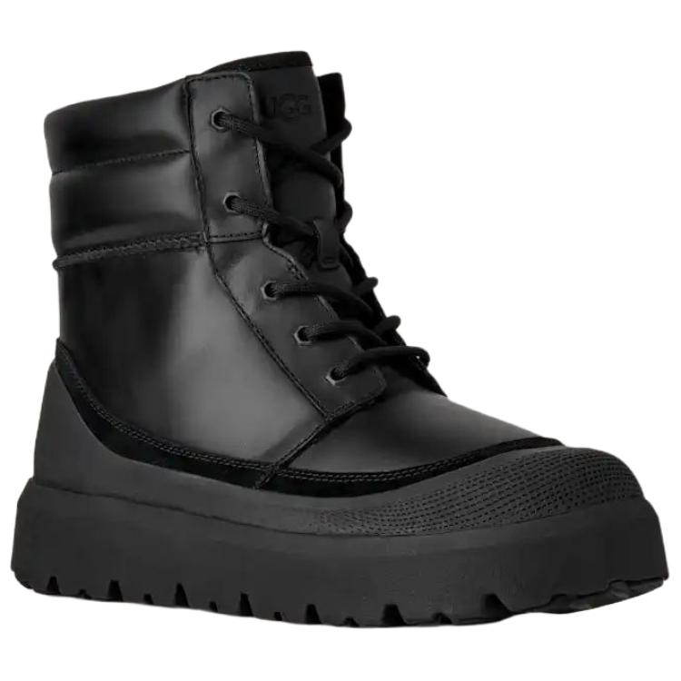 UGG Neumel High Weather Hybrid Теплые Кожаные Модные Ботинки на Шнуровке для Снега Мужские ботинки Черные 1174250-BBLC
