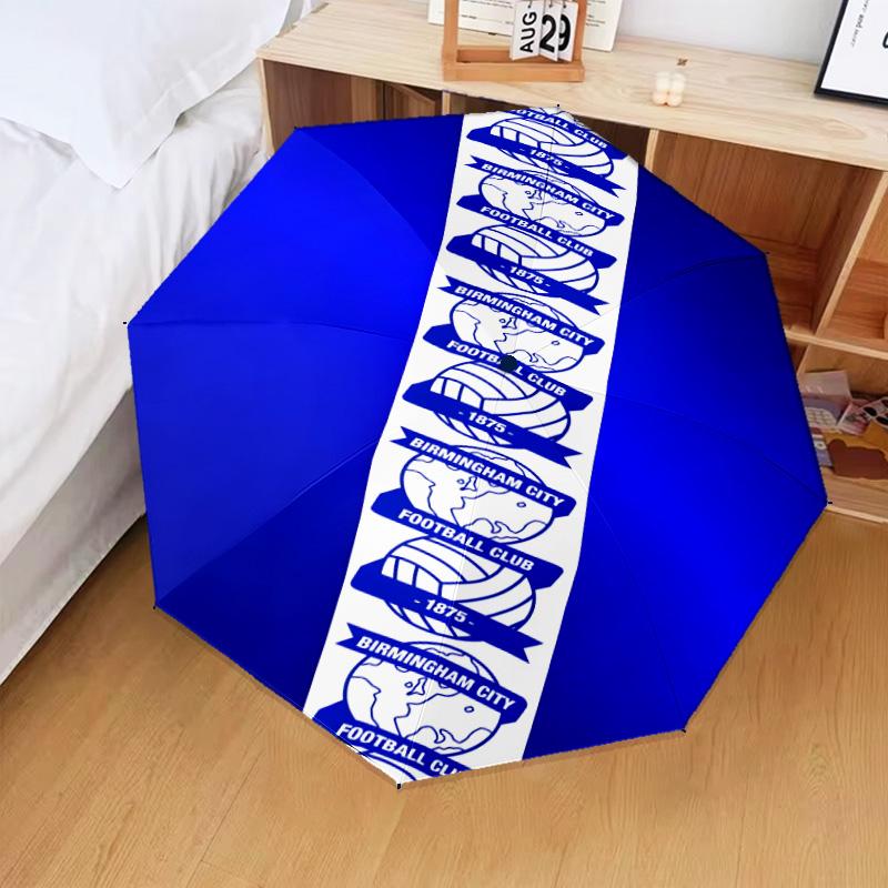 1PC Birming-ham Football Club Printed Umbrella Folding umbrella, automatic umbrella 8-Frame for Travel, camping Fan gifts Christmas Gifts