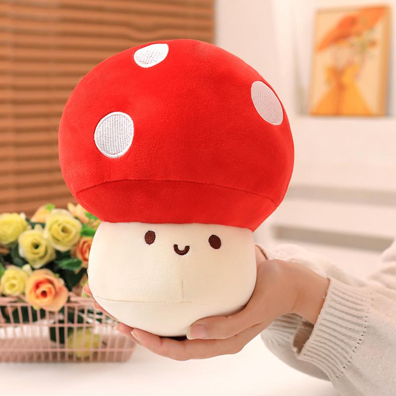 Colorful Mushroom Plush Toy Cartoon Mushroom Doll Soft Stuffed Vegetable Pillow Backpack Charm Keychain Girlfriend Birthday Gift Pendant10cm