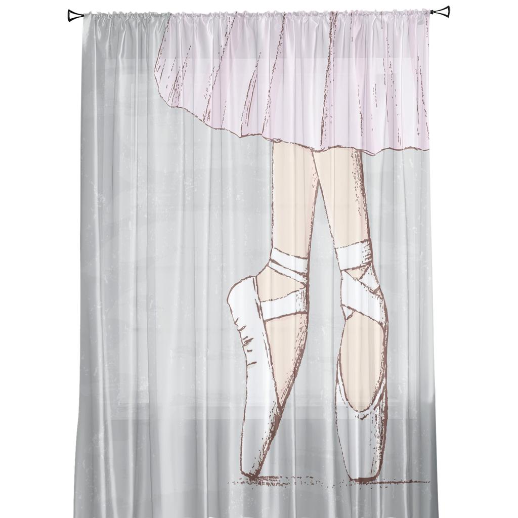 Girl Ballet Skirt Art Modern Curtains For Living Room Transparent Tulle Curtains Window Sheer For The Bedroom Accessories Decor