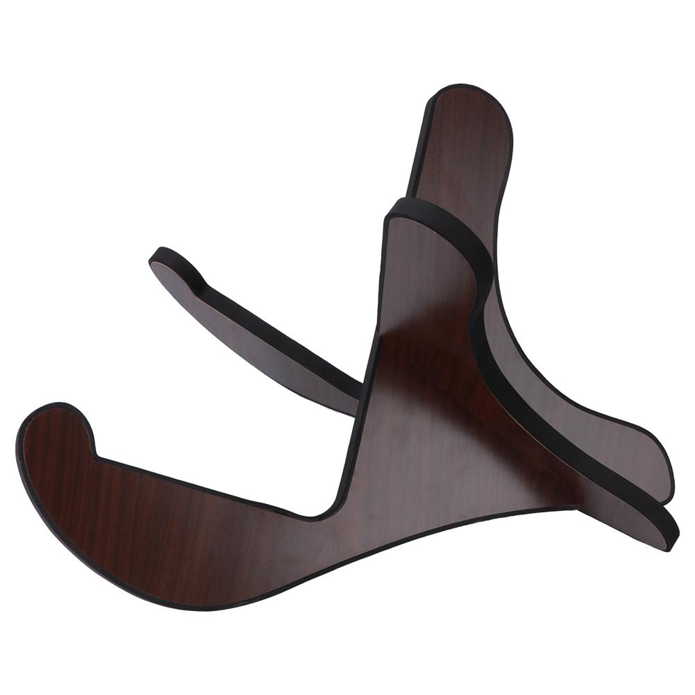Guitar Stand Ukulele Violin Accessories Wood Detachable High‑End Convenient Storage(Dark Wood