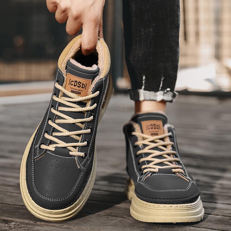 New Fashion Winter Men's High Top Martin Boots Students Male Boys Trending Soft Sole Work Shoes Labor Protection Martin Sneakers