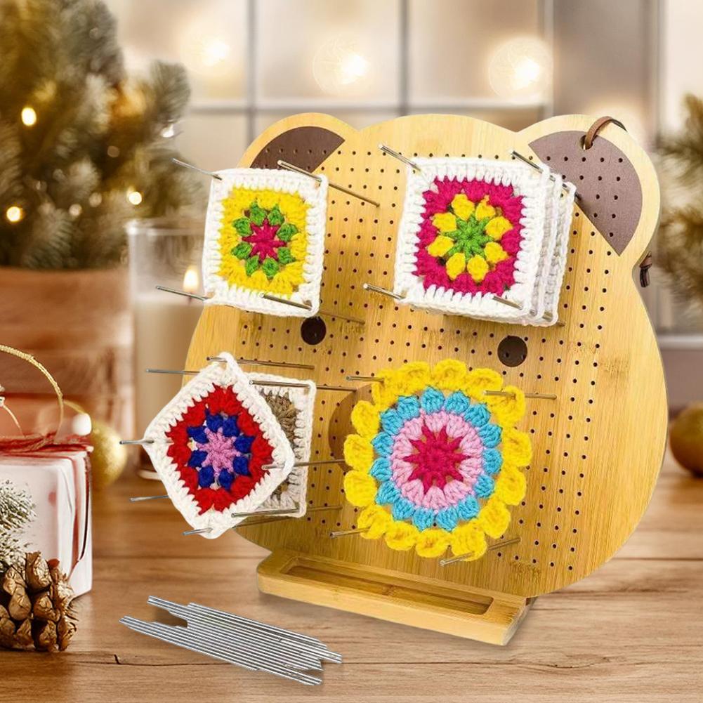 9.3 Inch Bamboo Blocking Boards for Crochet Projects Bear Blocking Board for Crocheting Knitting Blocking Board for Crocheting
