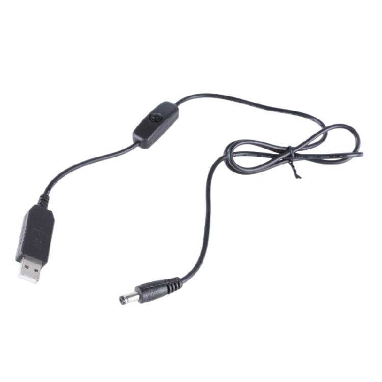 USB 5V to DC12V Adapter Converter Cable USB to DC5.5x2.1mm for Routers Small Fan WIFI Charging Bank Connector