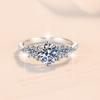 S925 Sterling Silver Jewelry 1 Carat Engagement Ring Moissanite Ring Female Wedding Ring Gift for Girlfriend Exquisite Jewelry Gifts