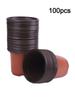 Set Flower Pot 100pcs 9*6*8cm Balanced Drainage Garden Plastic Pots Ventilation Flowerpot Accessories High Quality