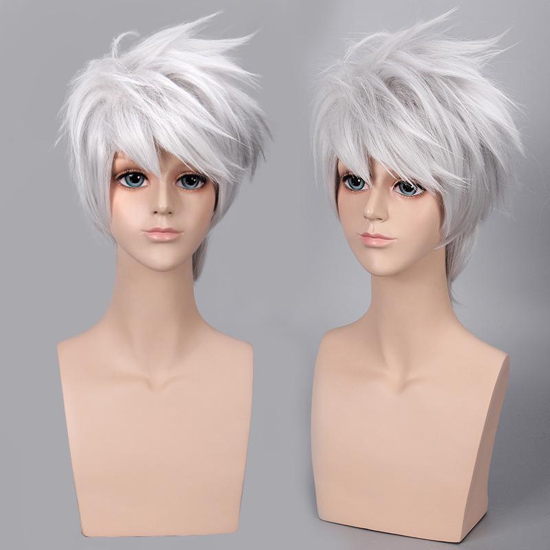 Main Saint Daqi Kakashi Silver Grey Sky-High Curly Ninja Anime Wig