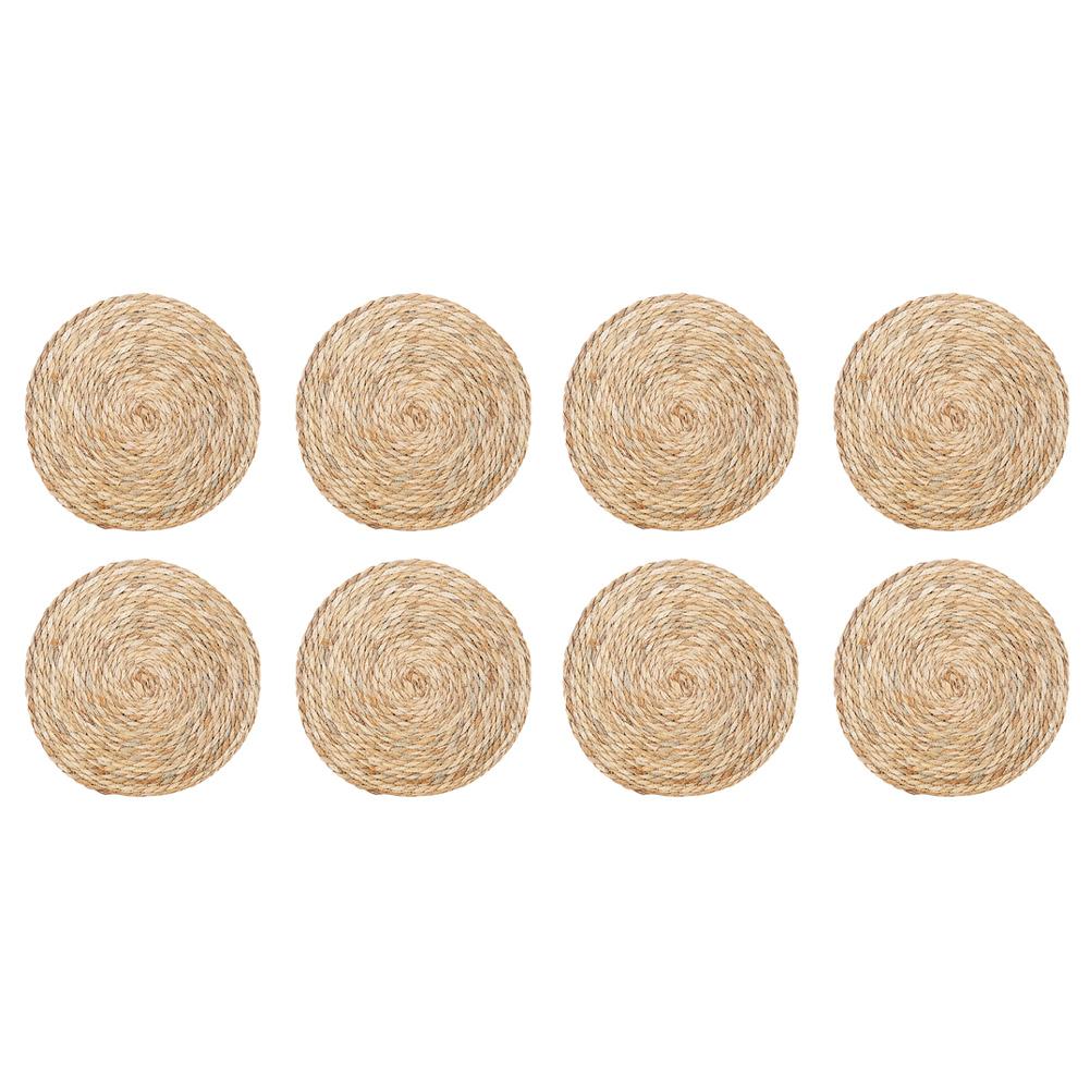 Bohemian Decor Thermal Insulation Mats Thanksgiving Dinner Natural Woven Grass Rustic Table Setting Sustainable Material