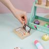 Wooden Pretend Toys Simulation Ice Cream Counter Playset Pretend Play Toys Kitchen Accessories Montessori Learning Toy for Kids