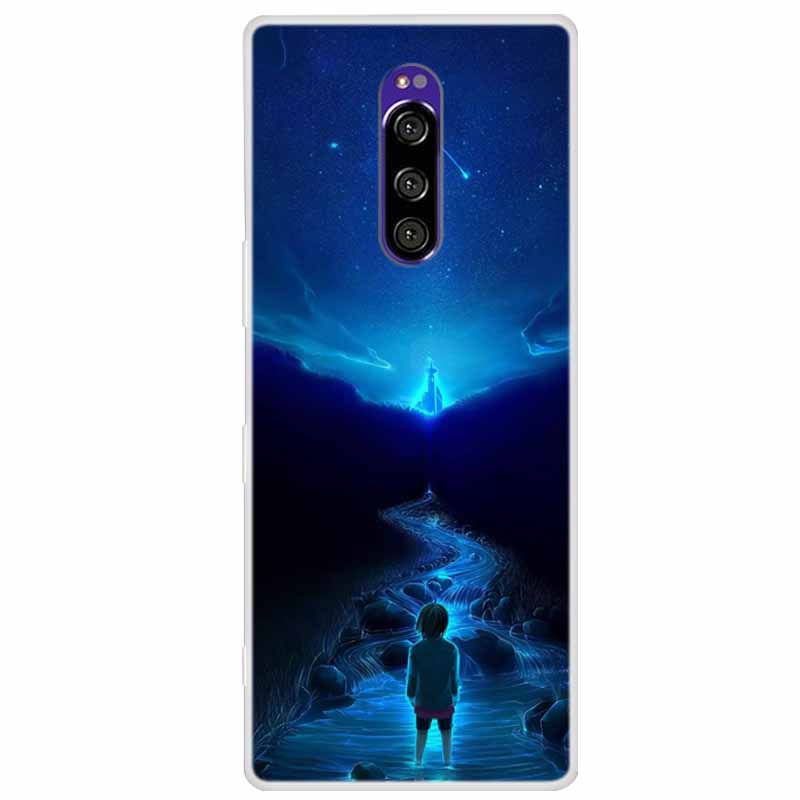 For Sony Xperia 1 Case Luxury Animals Transparent Cover for Sony Xperia1 XZ4 SO-03L SOV40 J8110 J9150 J8170 Phone Shells Covers