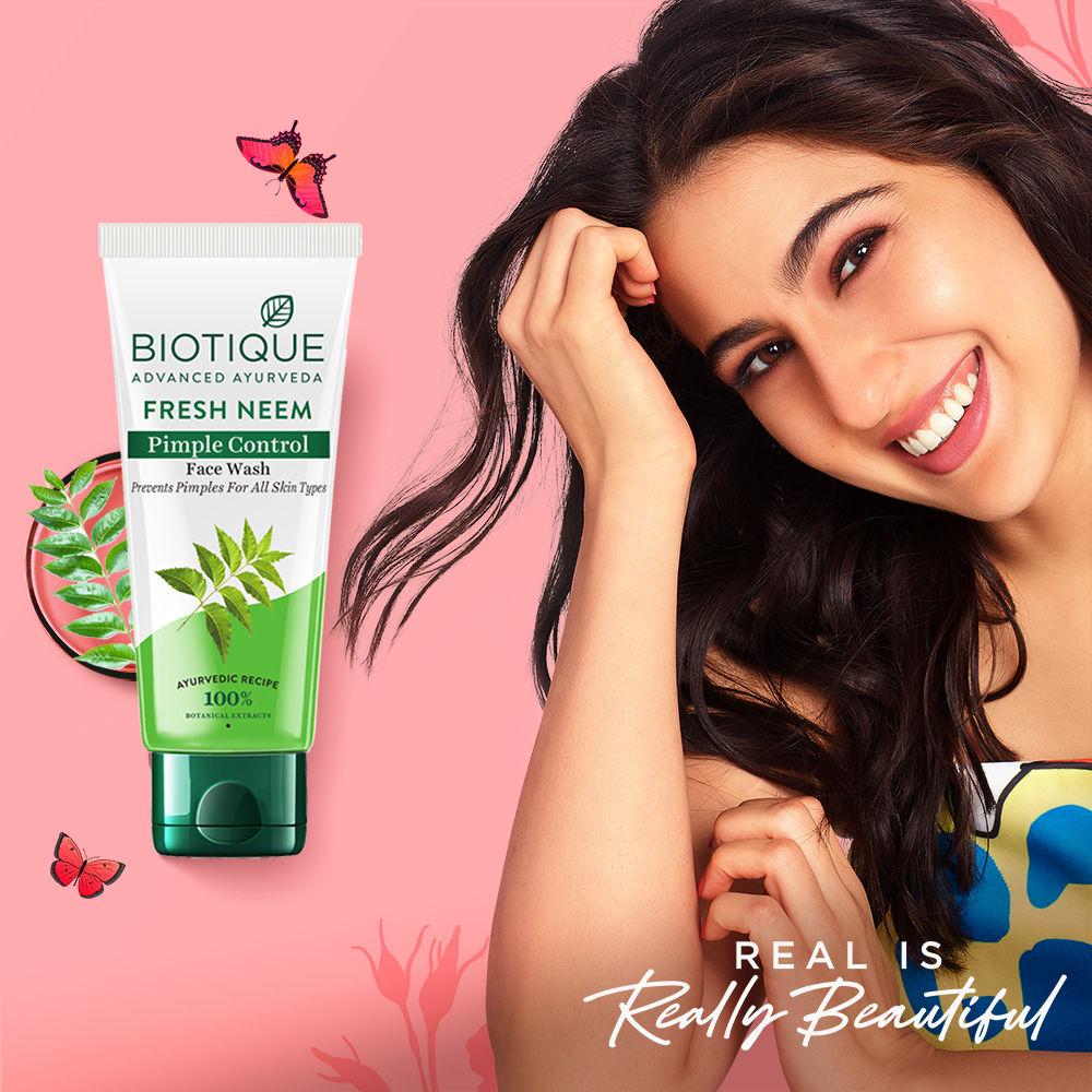 Biotique Neem Face Wash 100ml For Pimple Control Purifies Skin Prevents Breakouts All Skin Types