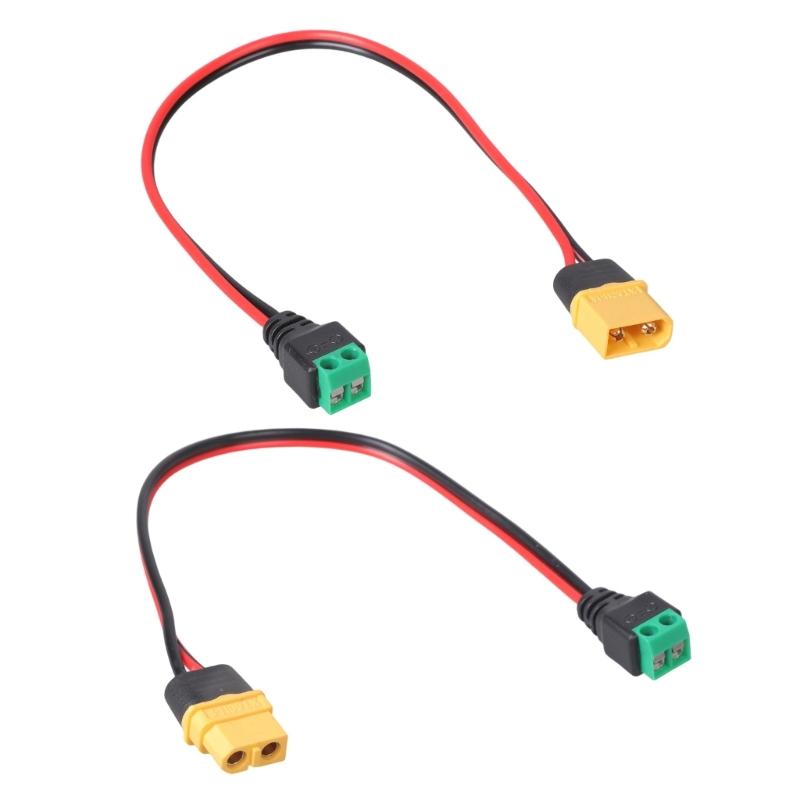 XT60 to 2 Pin Screw Terminal Adapter Cable Plastic Texture for Solar Panel and Power Supply Without Soldering