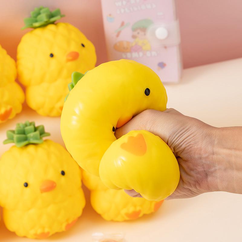 Süße Dehnbare Ananas-Ente Quetschspielzeuge Stressabbau Bälle Angstlinderung Neuheit Knet-Fidget-Spielzeug Für Kinder Feiertagsgeschenke