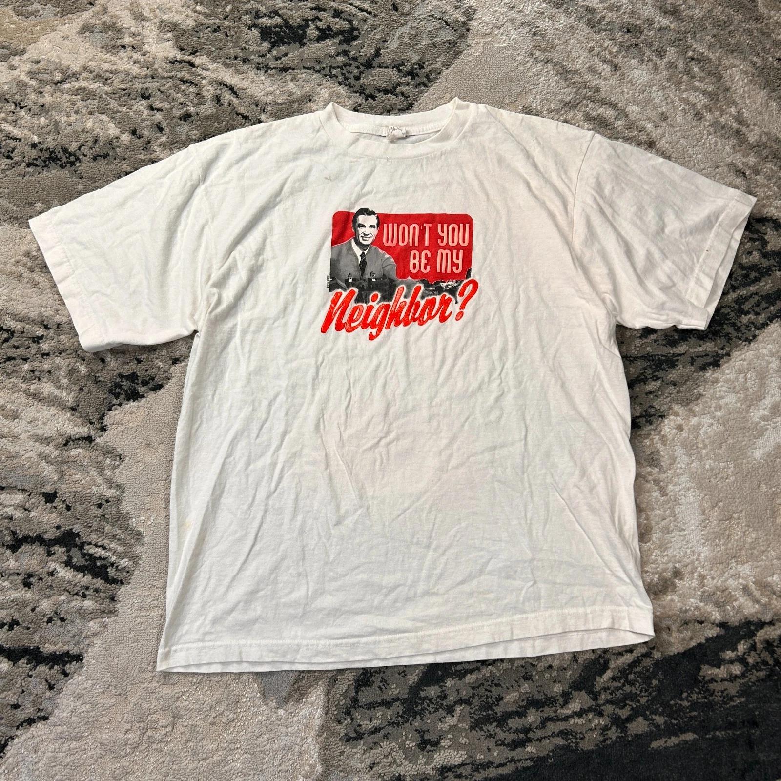 Fred Rogers T Shirt Mens Large White Graphic Print Won t You Be My Neighbor 2002 2XL
