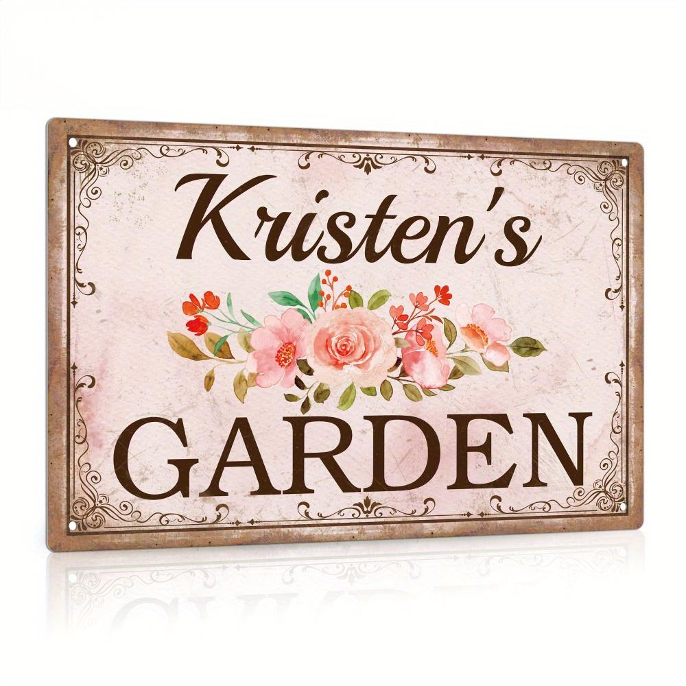 Custom Metal Sign Decor Featuring KristenS Garden a Personalized VintageStyle Plaque for Wall Decoration In Homes