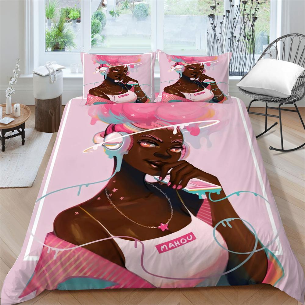 Home Textiles Bedding Girl Quilt Cover Bedding Set 3D Cartoon Duvet Cover Comfortable Bedclothes Microfiber Quilt Cover