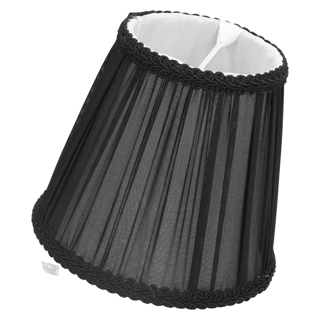 3PCS E14 ClipOn Cloth Lamp Shade Modern Fabric Lampshade Table Light Cover for Candle Chandelier(Black )