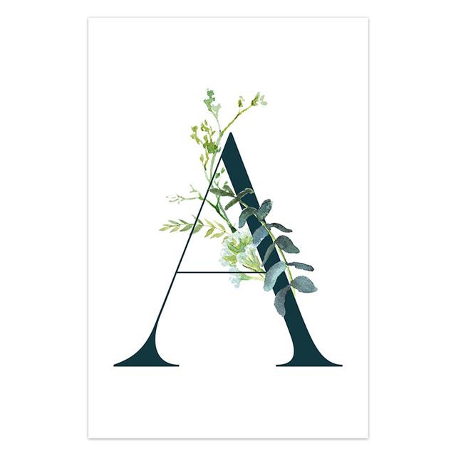 

Скандинавский стиль, зеленое растение, алфавит, настенное искусство, холст, картины, цитаты, простые цветочные плакаты с буквами для интерьера, декора гостиной 21cm×30cm NoFrame