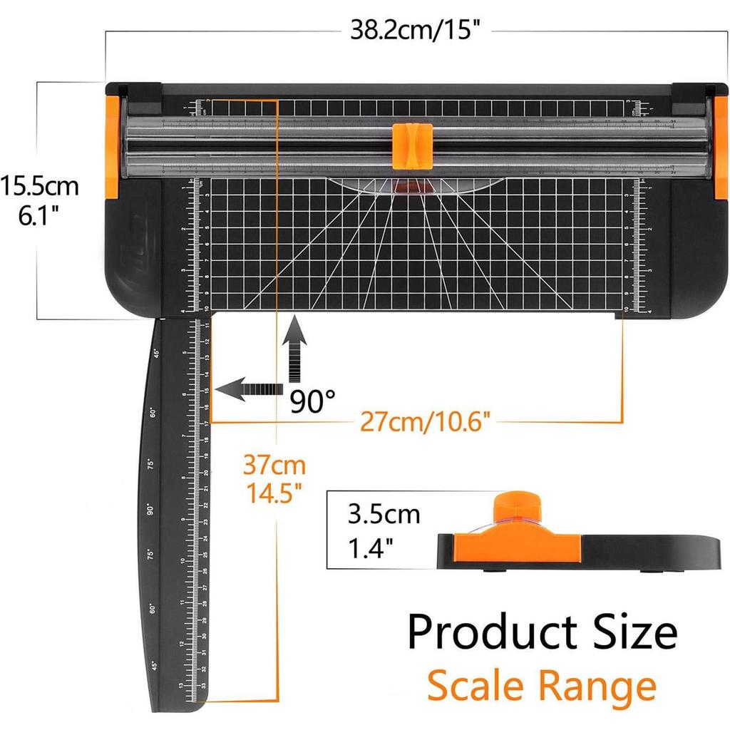 A4 Paper Cutter 12 Inch Titanium Paper Trimmer Scrapbooking Tool with Automatic Security Safeguard and Side Ruler for Craft Paper, Coupon, Label