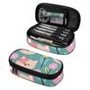 Pencil Case Zipper Closure Multi Compartment Strong Polyester Fabric with Mesh Pocket Removable Divider and Pen Slots for Students
