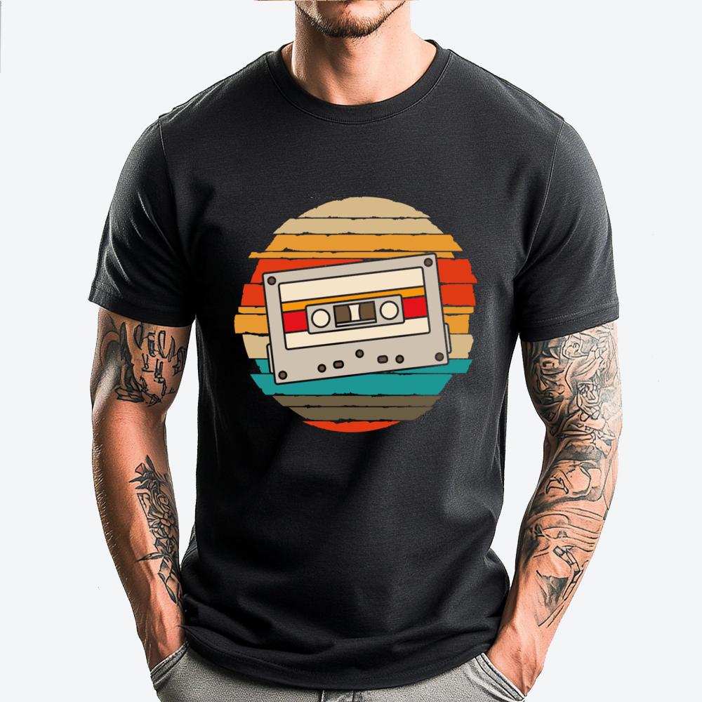 

Retro 1980s Mixtape 80s Music Lover Eighties Cassette Graphic Tees Men s Shirts Vintage T Shirt Men Luxury T-Shirt - Men s Su... S разноцветный