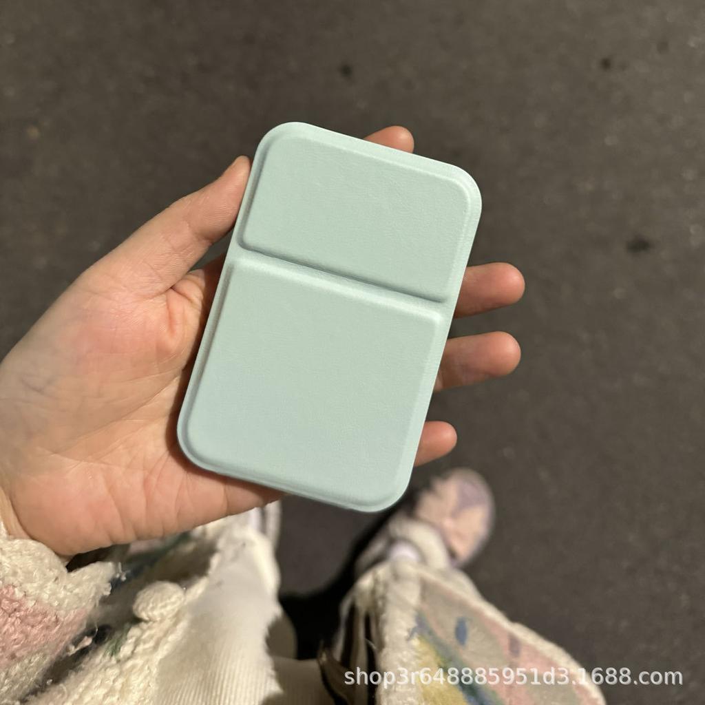 Simple Ins Cosmetic Mirror Folding Portable PU Leather Small Mirror Student Dormitory Desktop Can Stand Dressing Mirror