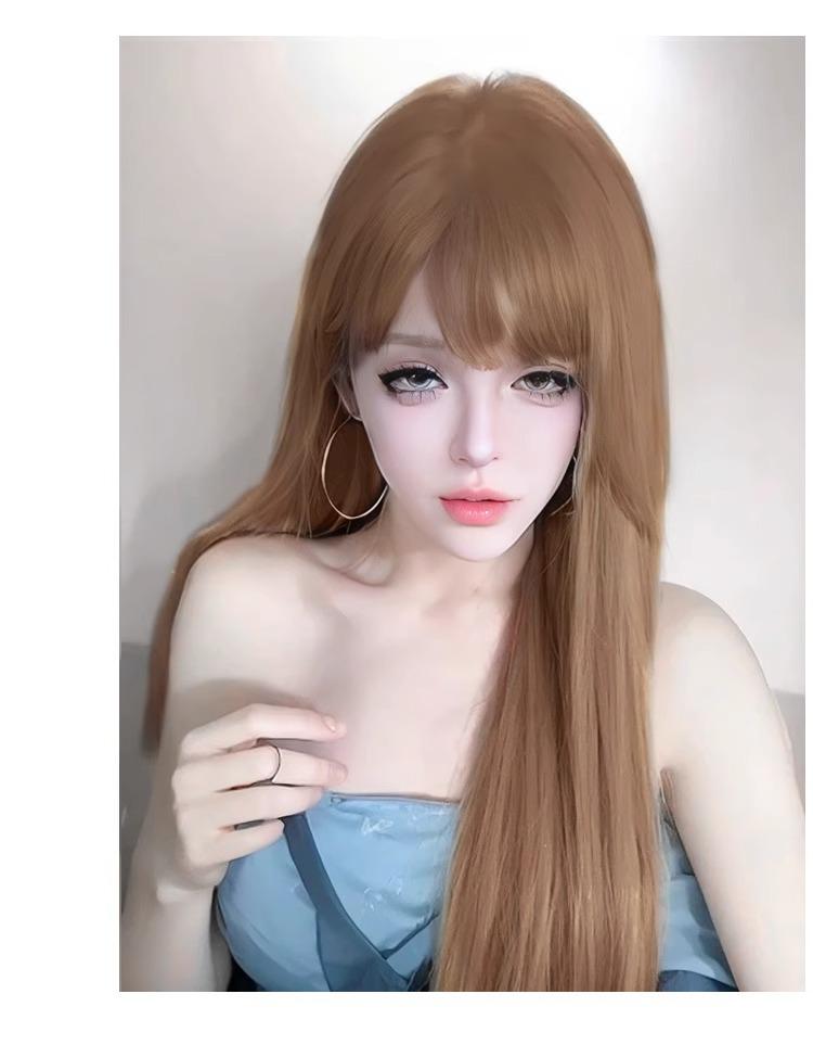 Xiaoyuan Japanese Long Straight Hair Wig - Fashionable, Age-Reducing Full Head Style