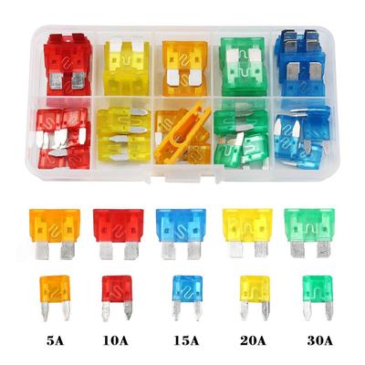50/80/180pcs 5/10/15/20/30A Car Auto Small and Medium Blade Fuse Motorcycle Boat Truck Automotive Blade Fuse Assortment Set Fuse Holders1