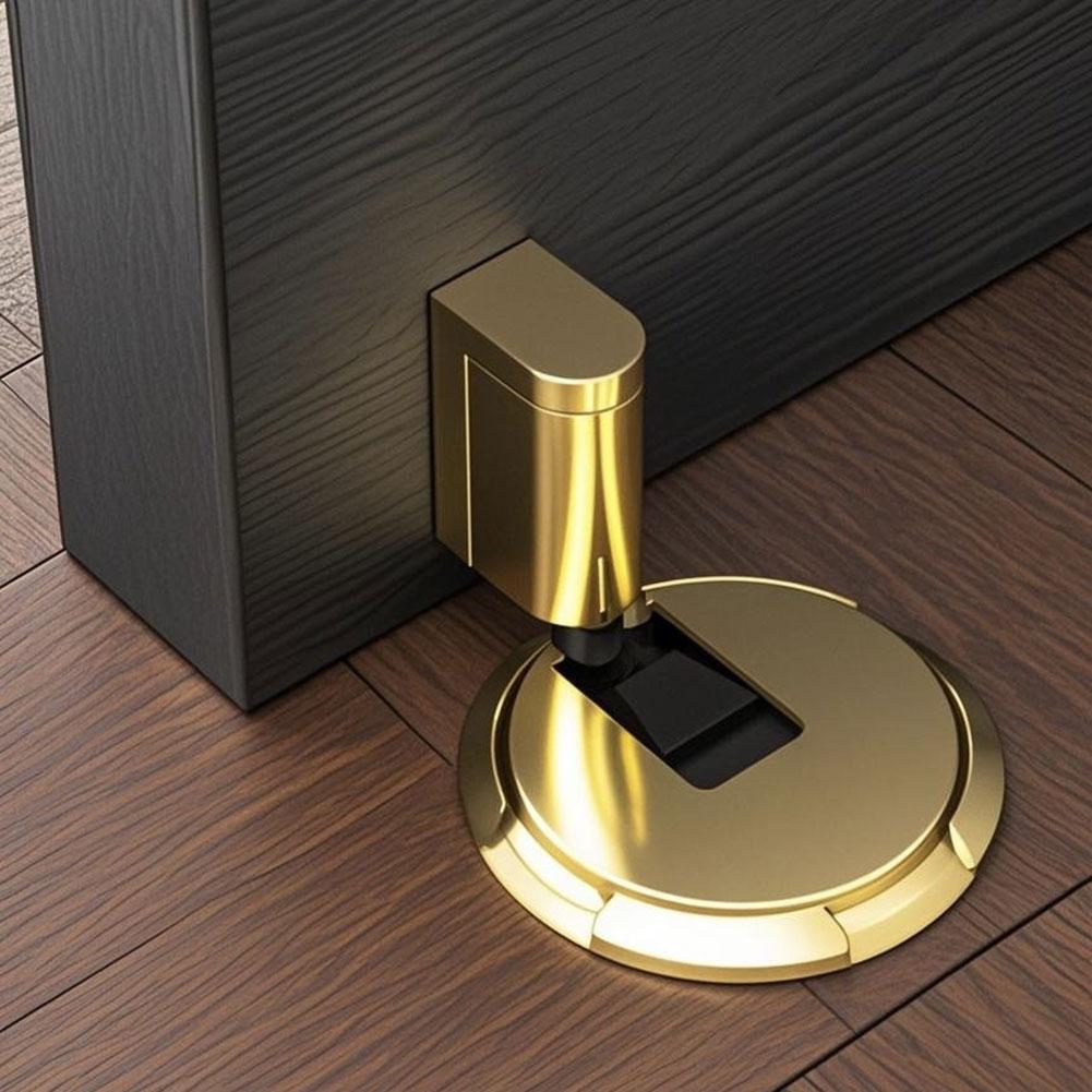 Magnetic Door Stop with Screws Aluminum Alloy Adjustable Punch-free Door Stopper Heavy Duty Magnet Door Holder Hardware