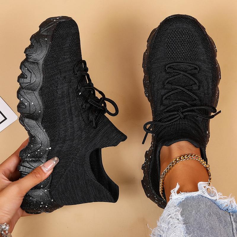 Różowe Sneakersy Wiosenne Damskie Buty Codzienne Oddychające Siateczkowe Sneakersy dla Kobiet Platforma Wsuwane Dzianinowe Skarpety Sneakersy Panie