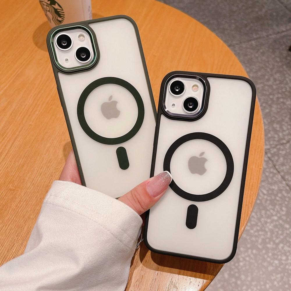 Matte Magsafe Wireless Charging Phone Case For Iphone 14 13 12 11 Pro Max Acrylic Back Silicone Frame Metal Camera Side Keys