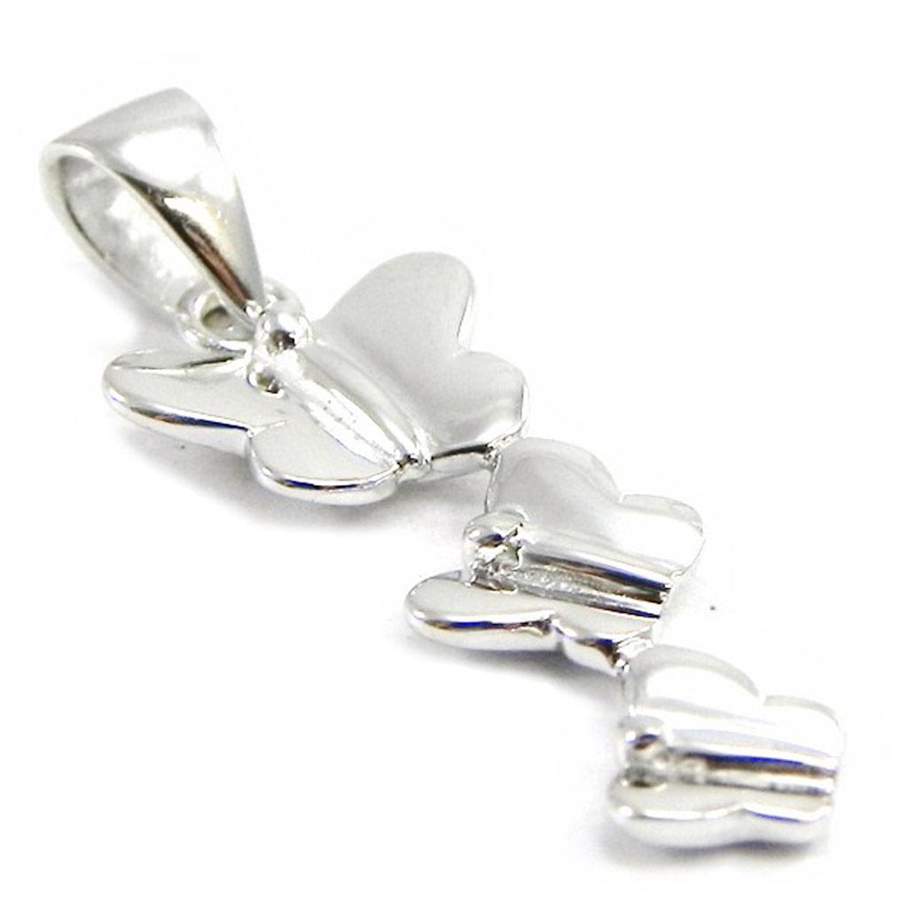 Les Trésors De Lily [I3921] - Silver Pendant 'Dance of Butterflies' Silver (rhodium-plated) - 22x10 Mm