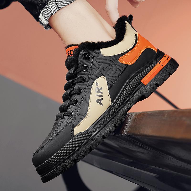 Men's Casual Sneakers Luxury Winter Shoes  Extra Warm Plush Winter Boots for Men Tennis Shoes, Skateboard, High-top Shoes