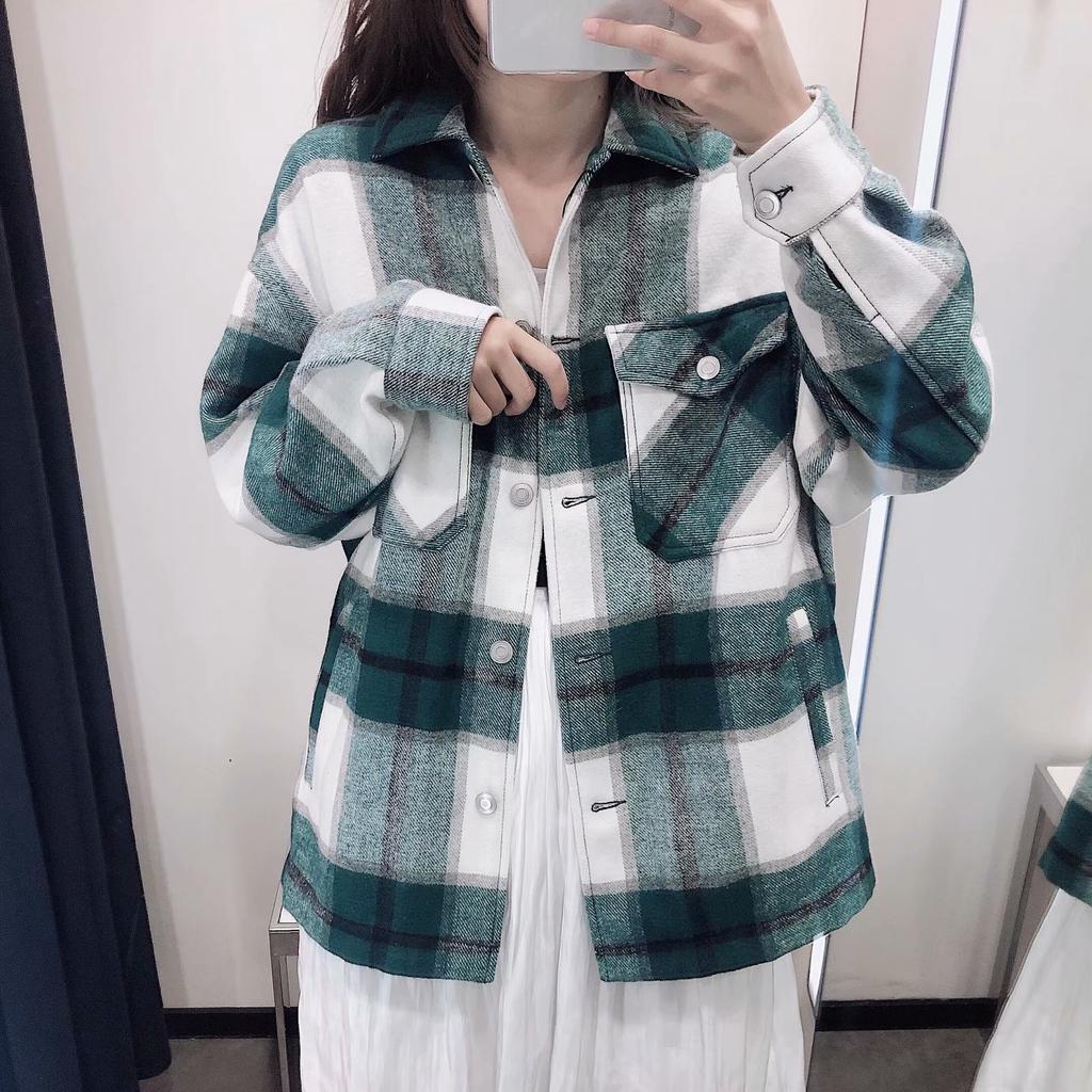 green plaid jacket womens