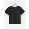 Daddy & Me Text Print T-Shirt Black Pink Daddy Fist Bump Print & Footprints Soft Children Tee Short Sleeve Summer Casual Tops