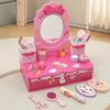 Toy Vanity with Mirror and Storage Drawer Tabletop Pretend Play Set