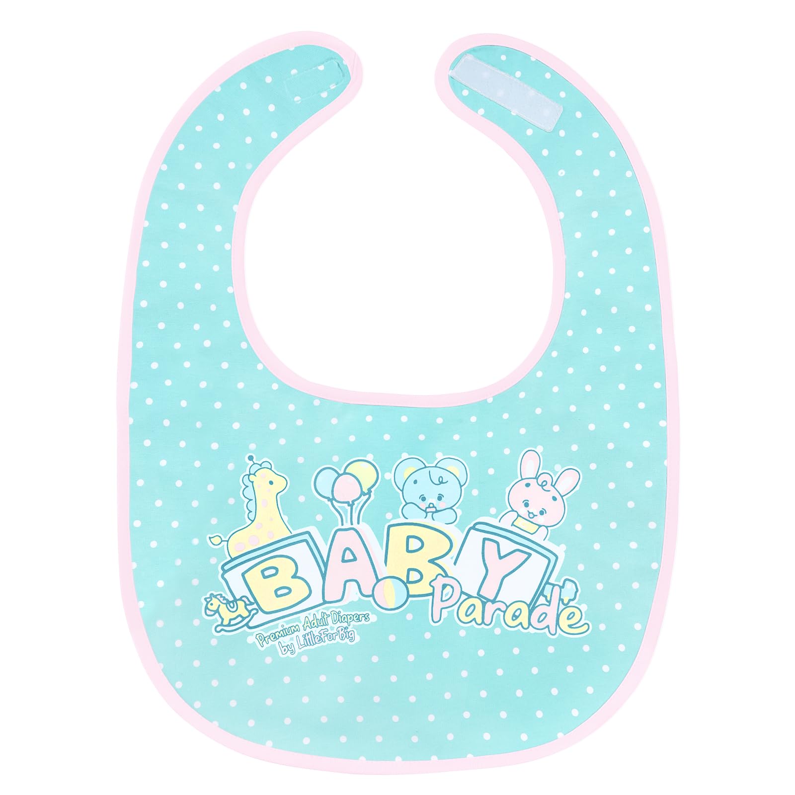 

[LittleForBig] Adult Apron, Cute Bib [Cotton + Waterproof Sheet] Baby Parade Pattern, Adjustable