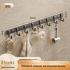 Space-Saving Aluminum Bathroom Towel Rack with Hooks for Wall or Door Mounting