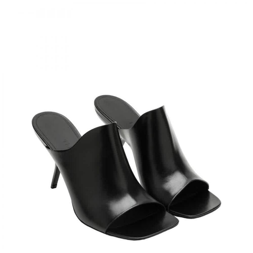 Salvatore Ferragamo Black Nappa Open Toe Slide Sandals Black