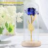 Konservierte Rosenblume LED-Licht mit Glaskuppel & Holzsockel Valentinstag Hochzeitsgeschenk