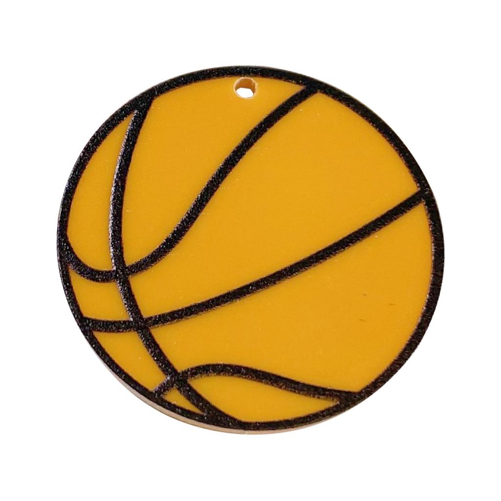 Double-Sided Acrylic Earrings with Embossed Football, Basketball, and Rugby Designs for DIY Jewelry.