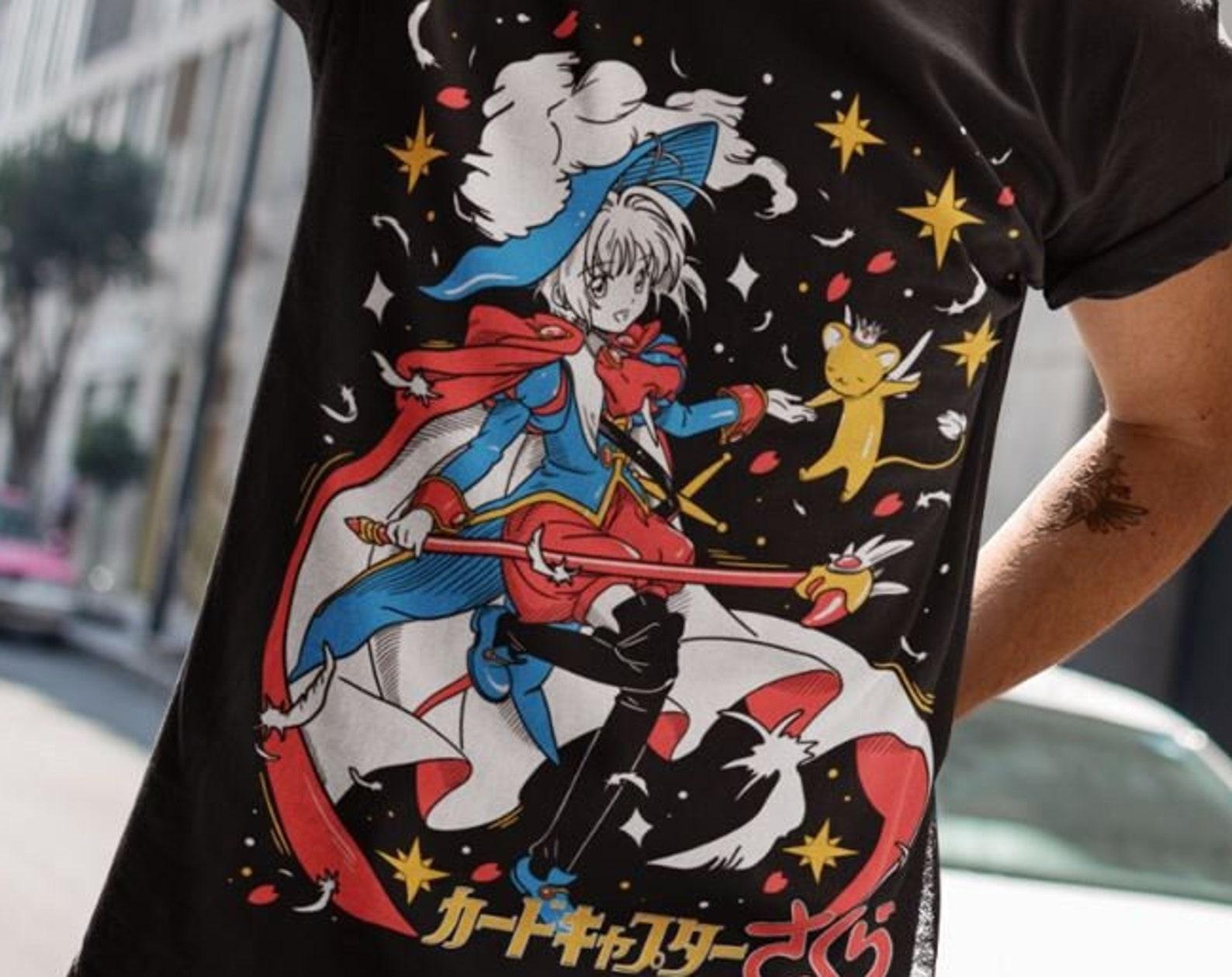 УНИСЕКС - Футболка с принтом Kero Pudding Cups, Cardcaptor Sakura Киномото Керо Цербер 90-е Аниме Эстетика Vaporwave Fairy Kei Спортивная футболка с коротким рукавом XL