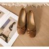 2025Women's Fashion Flat Shoes Fall New Square Head Shallow Mouth Butterfly Knot Soft Sole Non-slip Low Top Shoes