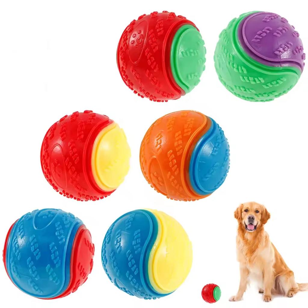 1pc Squeaky Balls Toys Dogs Interactive Toys TPR Dog Chew Toy for Dog Pet Teeth Cleaning Bite Resistance Pet Supplies