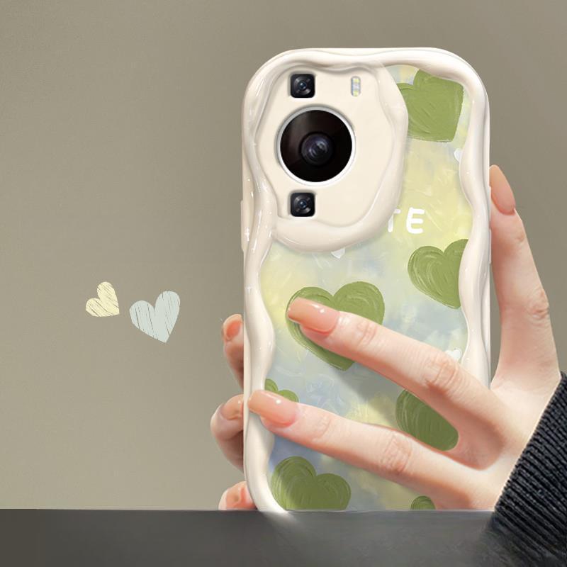 Suitable for Huawei P60 Mobile Phone Case Honor 90/70 Green Love Chain Mate50pro All-inclusive Soft Shell Nova9