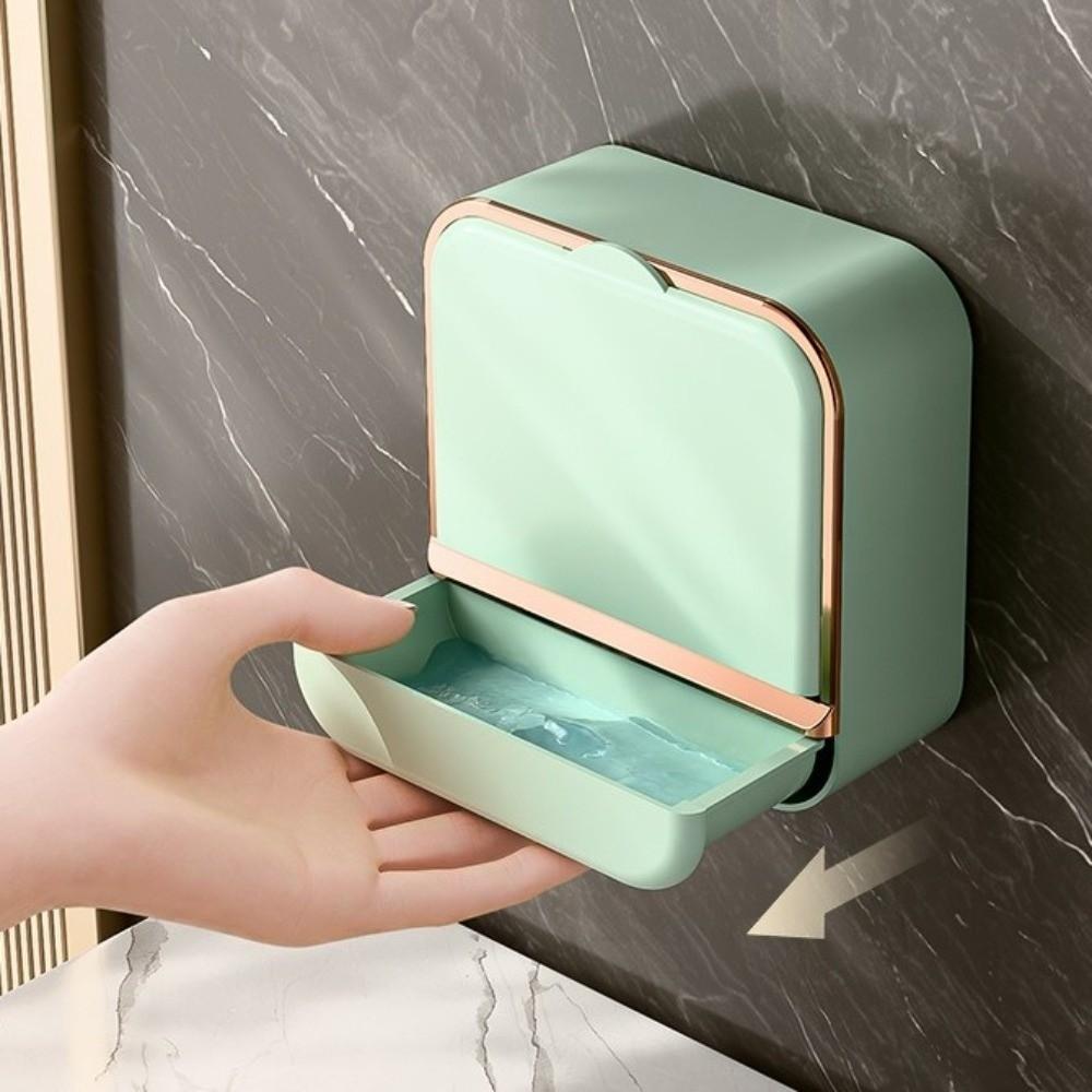 Wall Mounted Soap Dish Waterproof Bathroom Drain Soap Box New Soap Storage Case  Bathroom Supplies