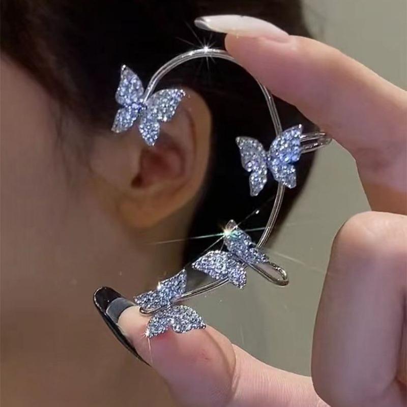 Korean Style Butterfly Ear Clips Without Piercing For Women Sparkling  Ear Cuff Clip Earrings Wedding Party Jewelry Gifts