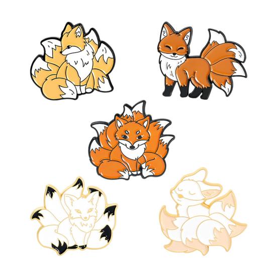 Attractive Cartoon Fine Workmanship Lapel Brooch Nine Tailed Fox Pin Clothing Accessories