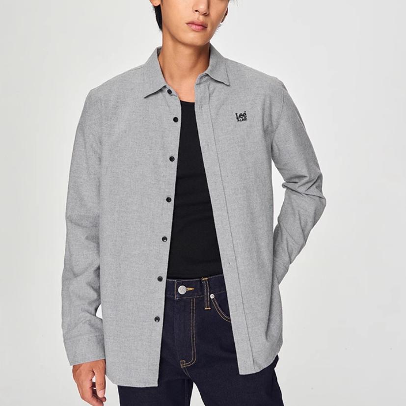 Standard Fleece Long Sleeve Shirt With Small Embroidered Logo Detail Men Shirts LMT009100206784A06928