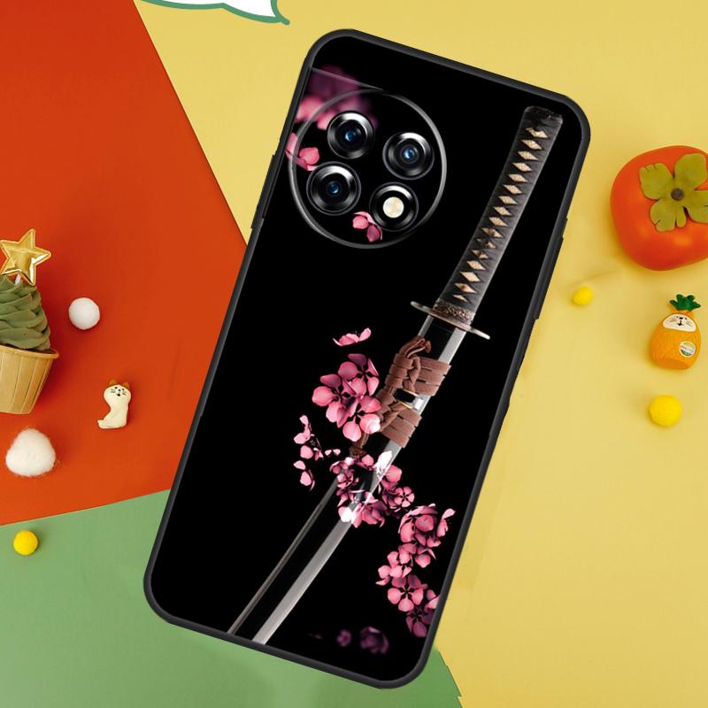 Japan Samurai Katana Back Case For OnePlus 13 15 13R 13T 12 12R 11 10 10T 8T Nord 5 CE 4 2 3 Lite N20 N30 Cover